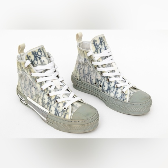 Women’s Christian Dior high top sneakers, B23 oblique canvas trainers size 7.5. - Picture 1 of 8